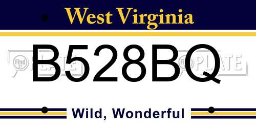 B528BQ West Virginia License Plate