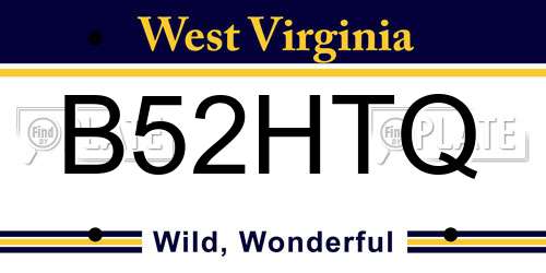 B52HTQ West Virginia License Plate