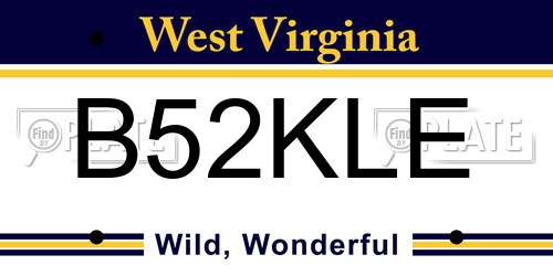B52KLE West Virginia License Plate