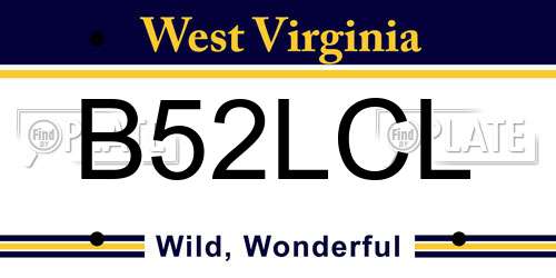 B52LCL West Virginia License Plate