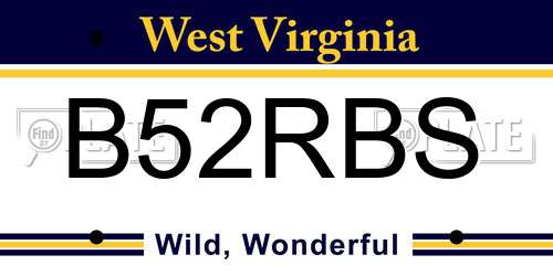 B52RBS West Virginia License Plate