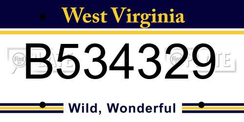 B534329 West Virginia License Plate