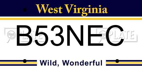 B53NEC West Virginia License Plate