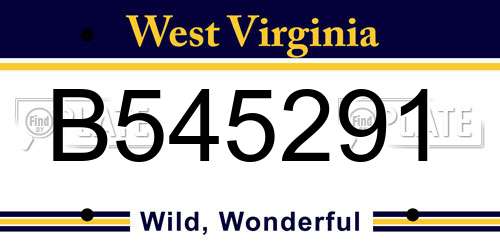 B545291 West Virginia License Plate