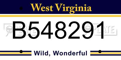 B548291 West Virginia License Plate