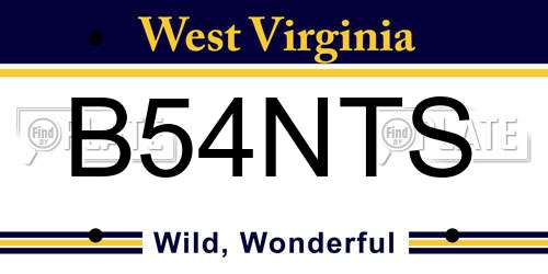 B54NTS West Virginia License Plate
