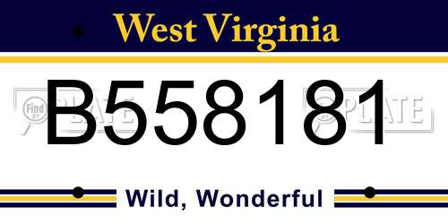 B558181 West Virginia License Plate