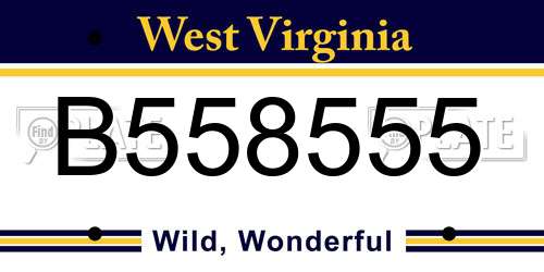 B558555 West Virginia License Plate
