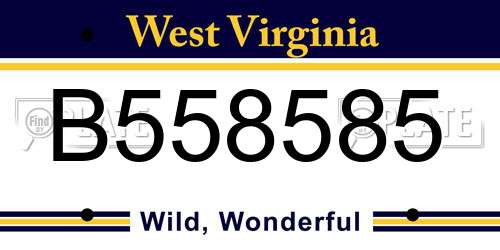 B558585 West Virginia License Plate
