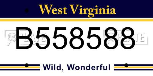 B558588 West Virginia License Plate