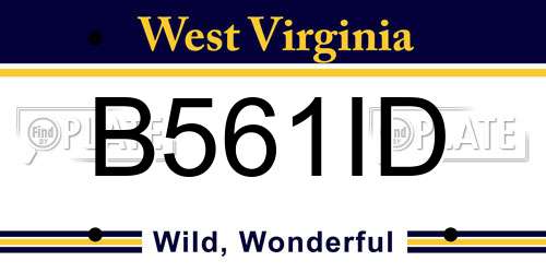 B561ID West Virginia License Plate