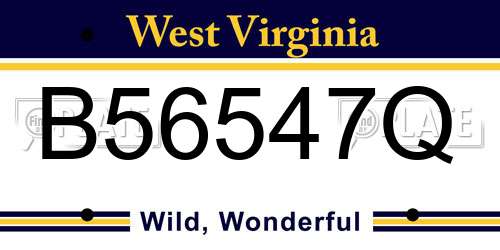 B56547Q West Virginia License Plate