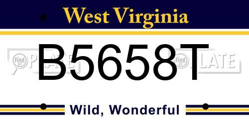 B5658T West Virginia License Plate