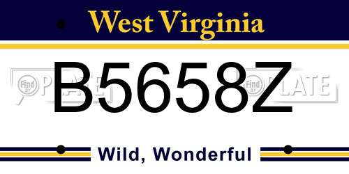 B5658Z West Virginia License Plate