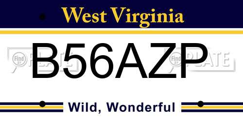 B56AZP West Virginia License Plate