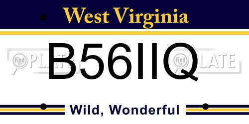B56IIQ West Virginia License Plate