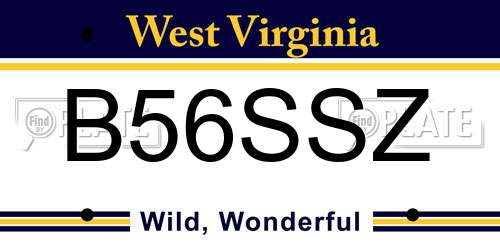B56SSZ West Virginia License Plate