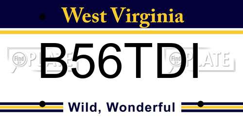 B56TDI West Virginia License Plate