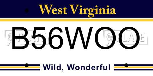 B56WOO West Virginia License Plate