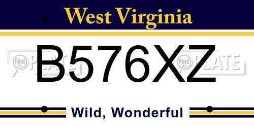 B576XZ West Virginia License Plate