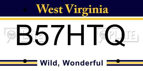 B57HTQ West Virginia License Plate