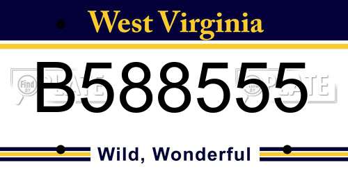 B588555 West Virginia License Plate