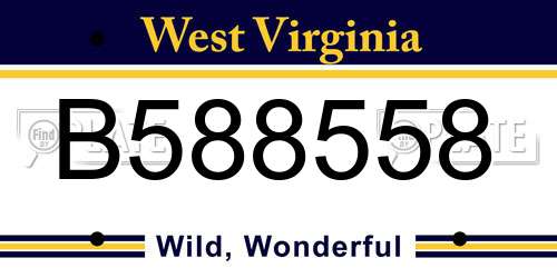 B588558 West Virginia License Plate