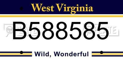B588585 West Virginia License Plate