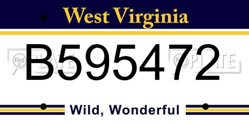 B595472 West Virginia License Plate