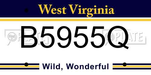 B5955Q West Virginia License Plate