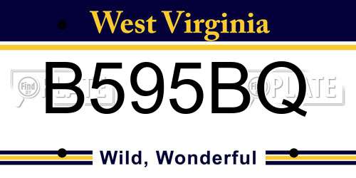 B595BQ West Virginia License Plate