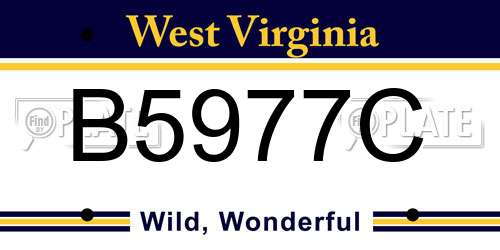 B5977C West Virginia License Plate