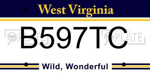 B597TC West Virginia License Plate