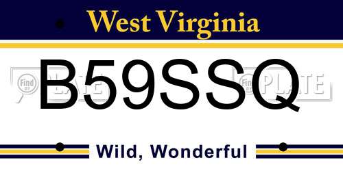 B59SSQ West Virginia License Plate