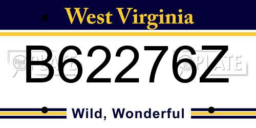 B62276Z West Virginia License Plate