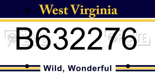 B632276 West Virginia License Plate