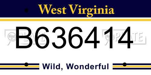 B636414 West Virginia License Plate