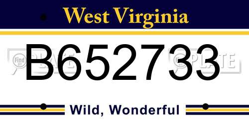 B652733 West Virginia License Plate