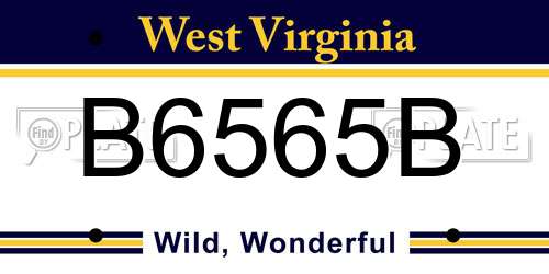 B6565B West Virginia License Plate