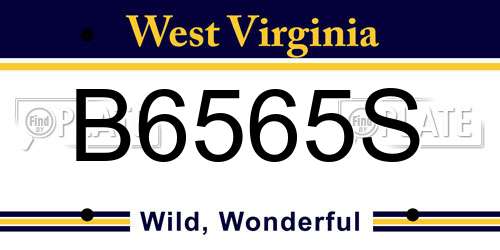 B6565S West Virginia License Plate