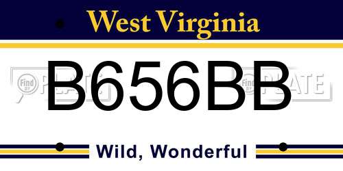 B656BB West Virginia License Plate