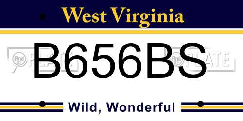 B656BS West Virginia License Plate