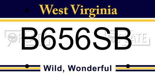 B656SB West Virginia License Plate