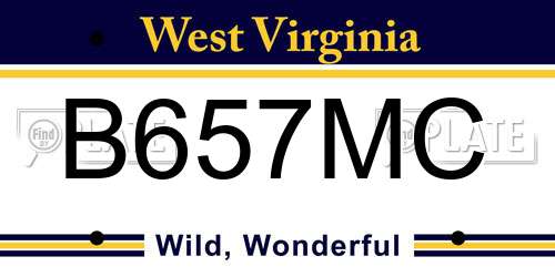 B657MC West Virginia License Plate