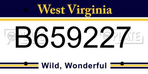 B659227 West Virginia License Plate