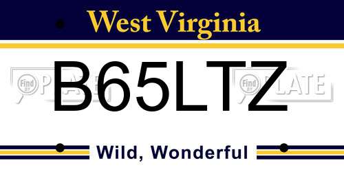 B65LTZ West Virginia License Plate