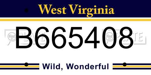 B665408 West Virginia License Plate