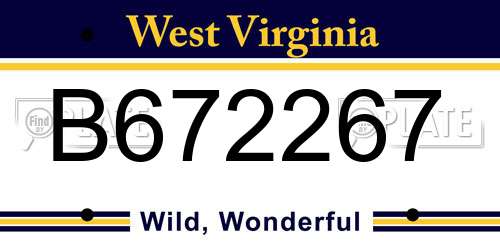 B672267 West Virginia License Plate