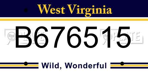 B676515 West Virginia License Plate