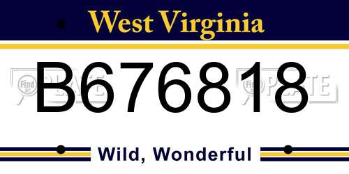 B676818 West Virginia License Plate